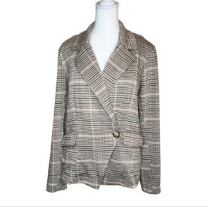 Maeve by Anthropologie Collegiate Knit Blazer Plaid Size Small